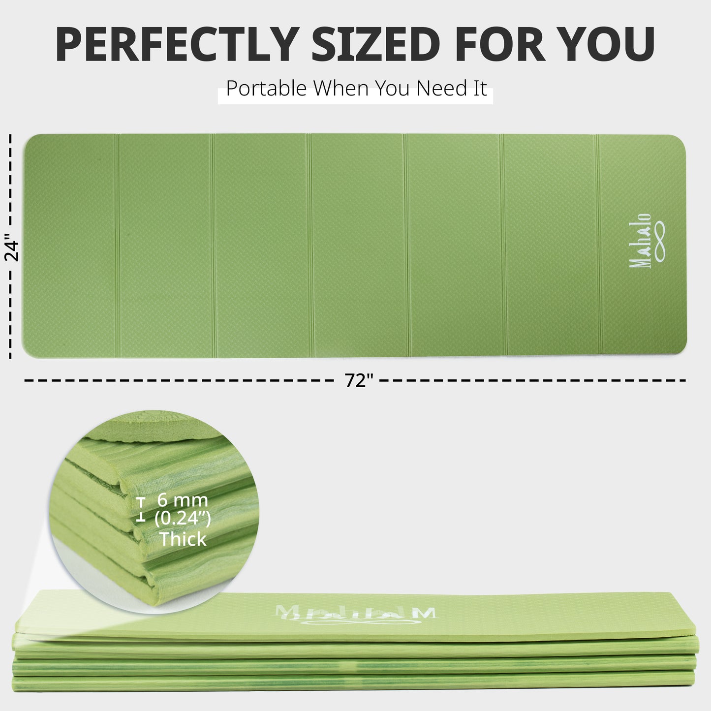 Green Foldable Yoga Mat