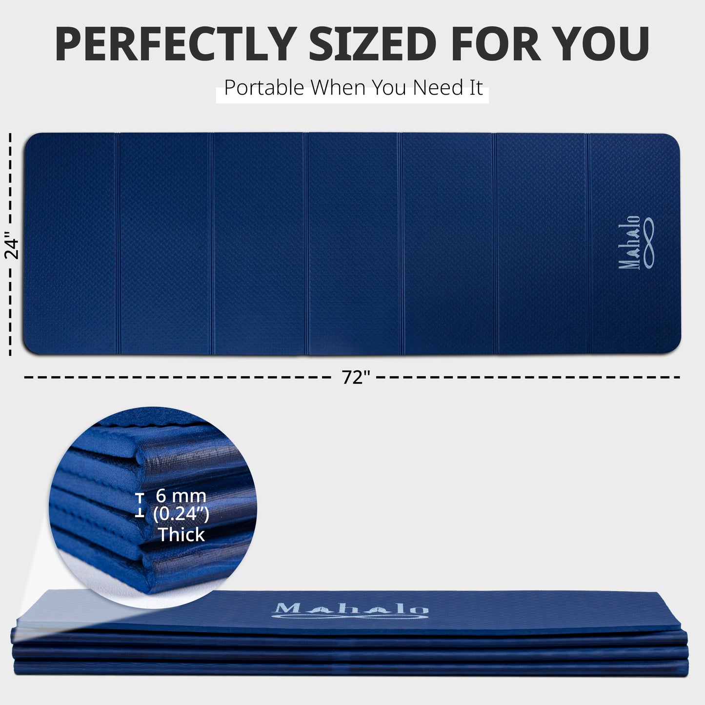 Blue Foldable Yoga Mat